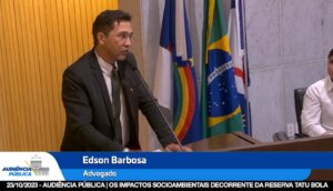 Edson Barbosa Dando o seu depoimento sobre o caso Reserva de Vida Silvestre Tatu Bola